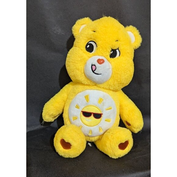 Care Bears Funshine Bear Plush 13" With Sunglasses Belly Badge stuffed animal to - Picture 1 of 6